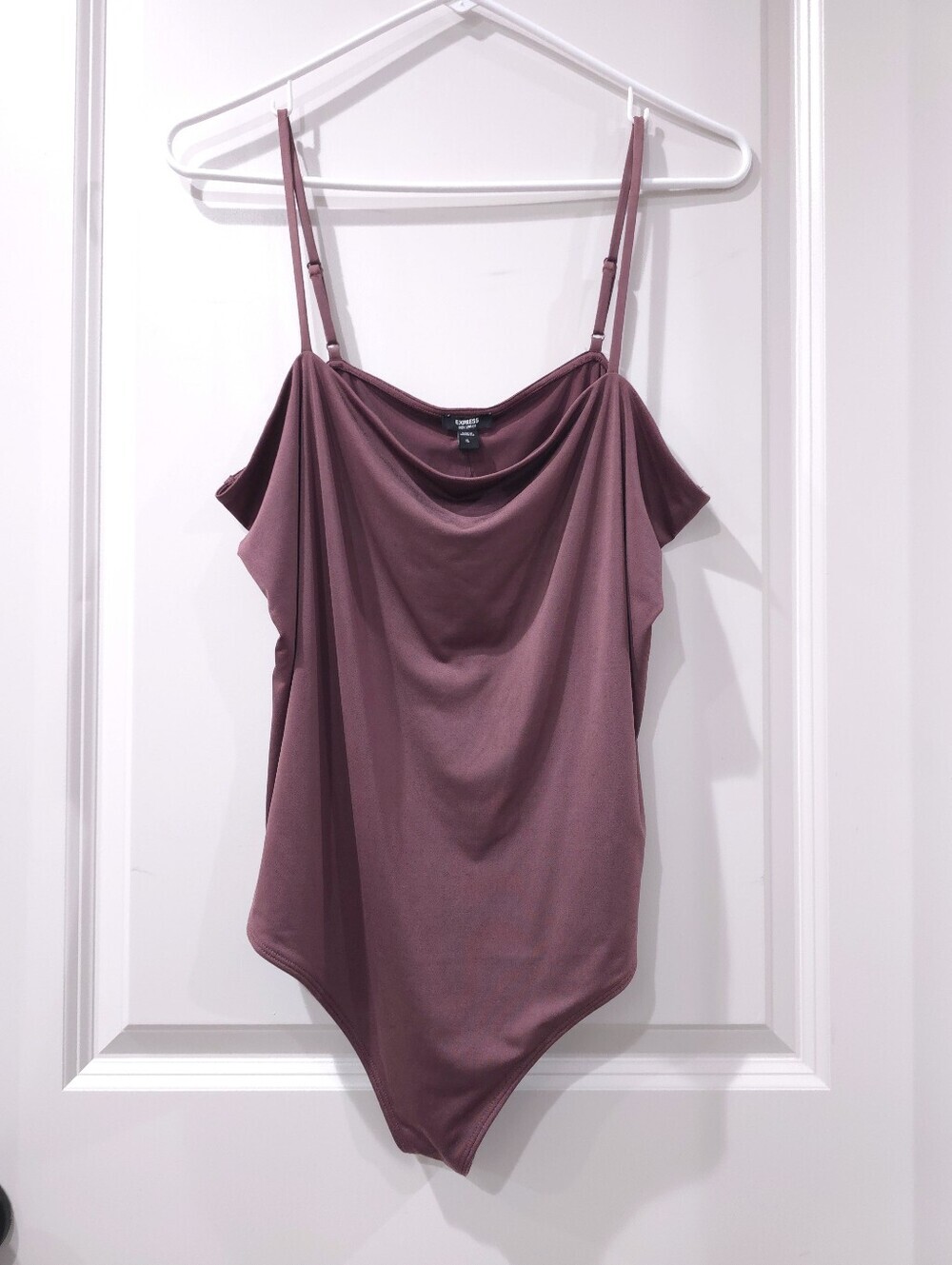 Express Body Contour Drape Cowl Neck Bodysuit, XL New With Tags
